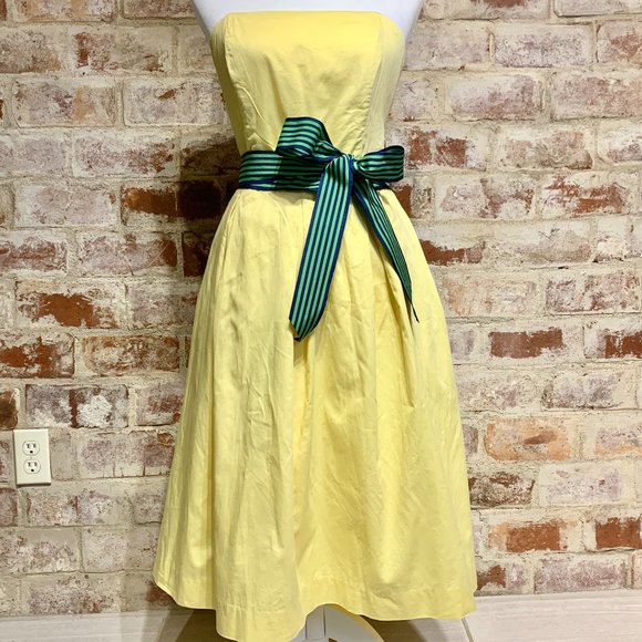 Lilly Pulitzer Angelette yellow strapless dress Size 8